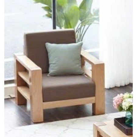 ChunKy Oak : Ghế Sofa Đơn Gỗ Sồi Kèm Nệm